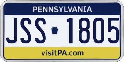 PA license plate JSS1805