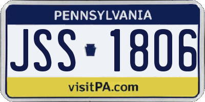 PA license plate JSS1806
