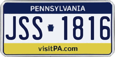 PA license plate JSS1816