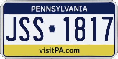 PA license plate JSS1817