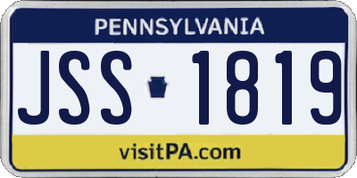 PA license plate JSS1819