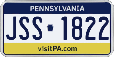 PA license plate JSS1822