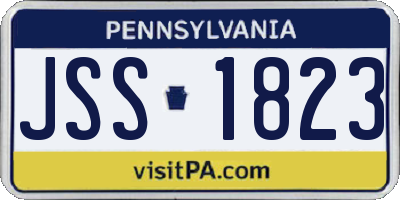PA license plate JSS1823