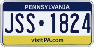 PA license plate JSS1824