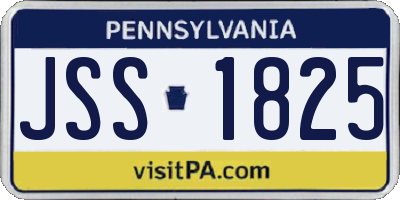 PA license plate JSS1825