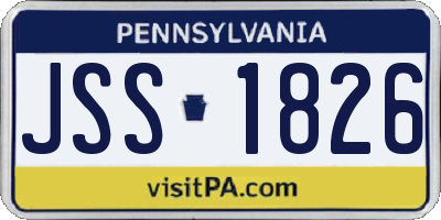 PA license plate JSS1826
