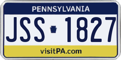 PA license plate JSS1827