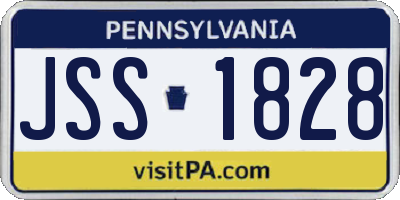 PA license plate JSS1828