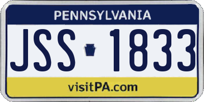 PA license plate JSS1833