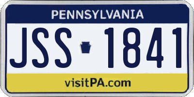 PA license plate JSS1841