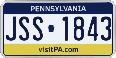 PA license plate JSS1843