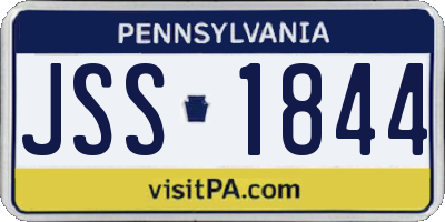 PA license plate JSS1844