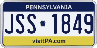 PA license plate JSS1849