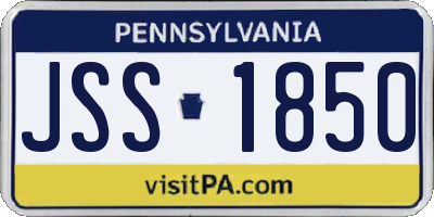 PA license plate JSS1850