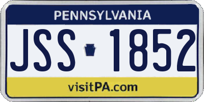PA license plate JSS1852