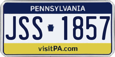PA license plate JSS1857