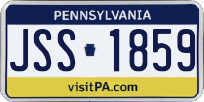 PA license plate JSS1859
