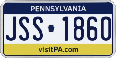 PA license plate JSS1860