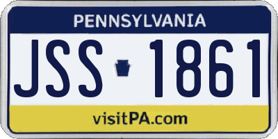 PA license plate JSS1861