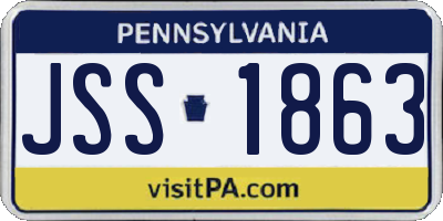 PA license plate JSS1863