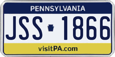 PA license plate JSS1866