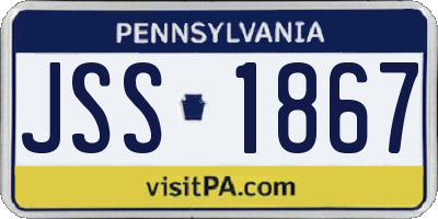 PA license plate JSS1867
