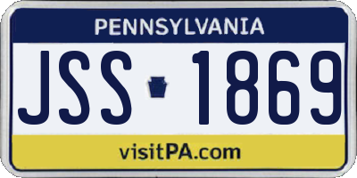 PA license plate JSS1869
