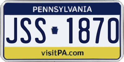 PA license plate JSS1870