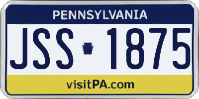 PA license plate JSS1875