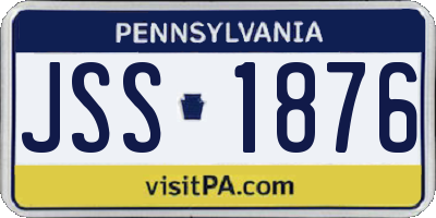 PA license plate JSS1876