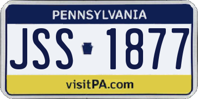 PA license plate JSS1877