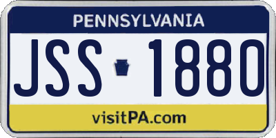 PA license plate JSS1880