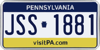PA license plate JSS1881