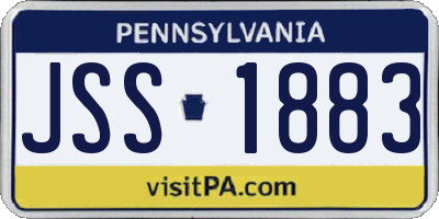 PA license plate JSS1883