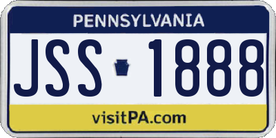 PA license plate JSS1888