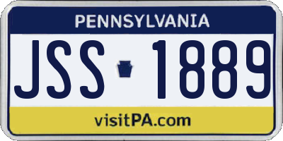 PA license plate JSS1889