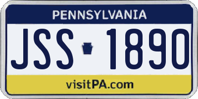 PA license plate JSS1890
