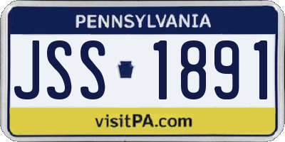 PA license plate JSS1891