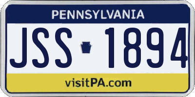 PA license plate JSS1894