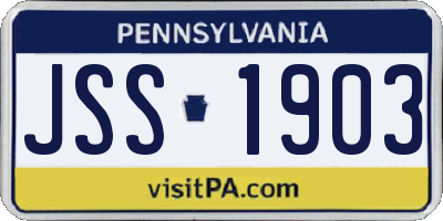 PA license plate JSS1903