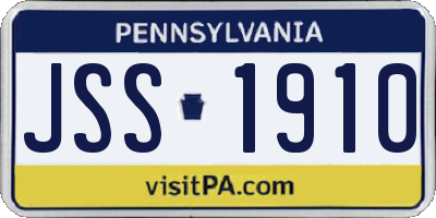 PA license plate JSS1910