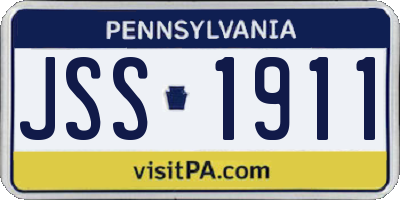 PA license plate JSS1911