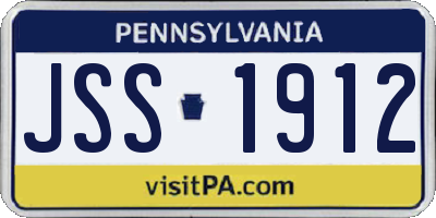 PA license plate JSS1912