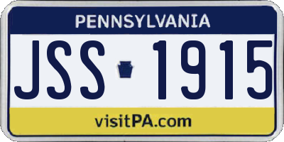 PA license plate JSS1915