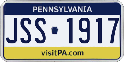 PA license plate JSS1917