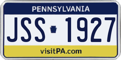 PA license plate JSS1927