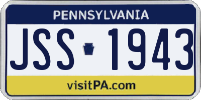 PA license plate JSS1943