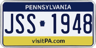 PA license plate JSS1948