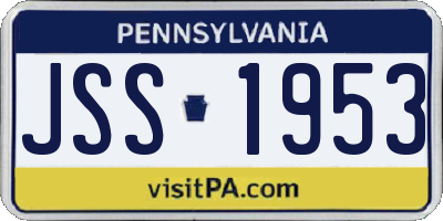 PA license plate JSS1953
