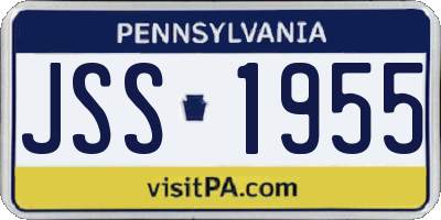 PA license plate JSS1955